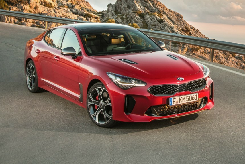 Коврики текстильные "Стандарт" для Kia Stinger (хэтчбек 5 дв) 2017 - Н.В., черные, 5шт.