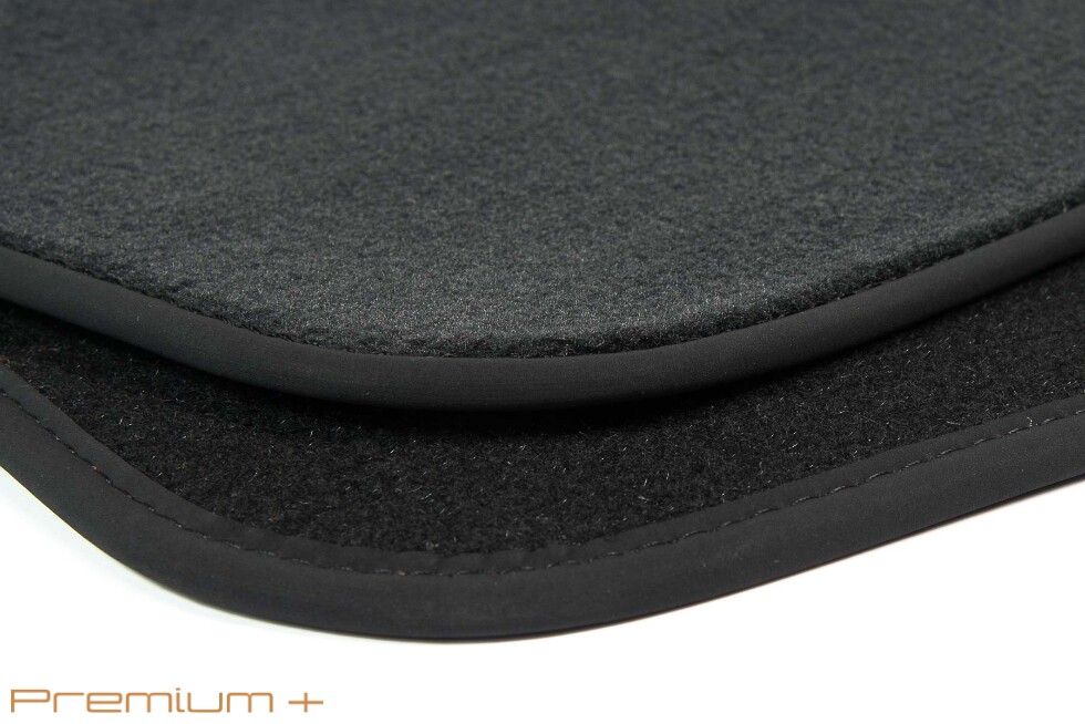 Коврики текстильные "Премиум+" для Volkswagen Touareg II (suv, гибрид / 7P5) 2010 - 2014, темно-серые, 1шт.