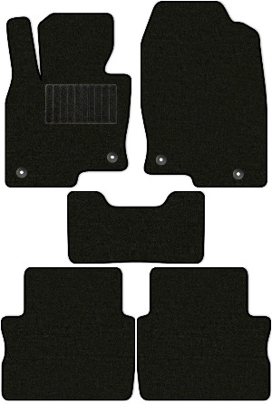 Коврики текстильные "Премиум+" для Mazda CX-5 II (suv / KF) 2016 - Н.В., черные, 5шт.