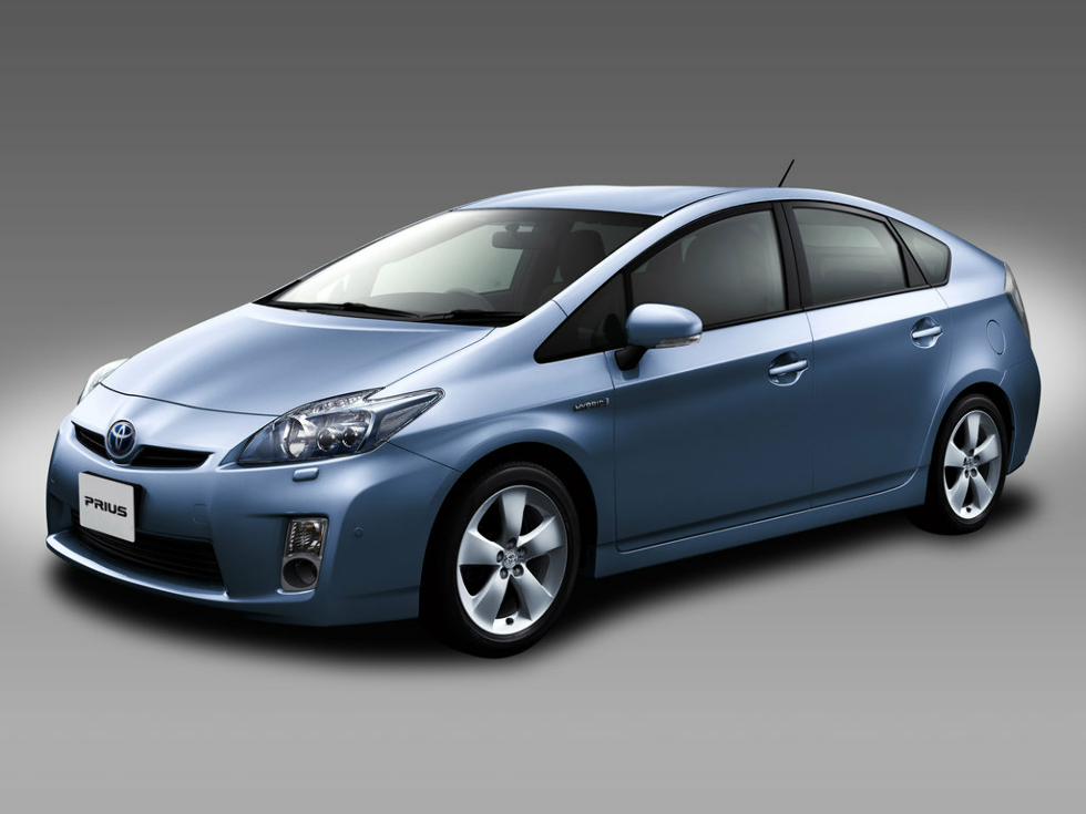 Коврики ЭВА "EVA ромб" для Toyota Prius III (хэтчбек, гибрид / XW30) 2009 - 2011, черные, 4шт.